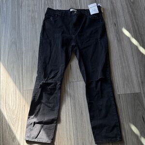 Abercrombie & Fitch womens Black Ripped Jeans 18 Long new with tags
